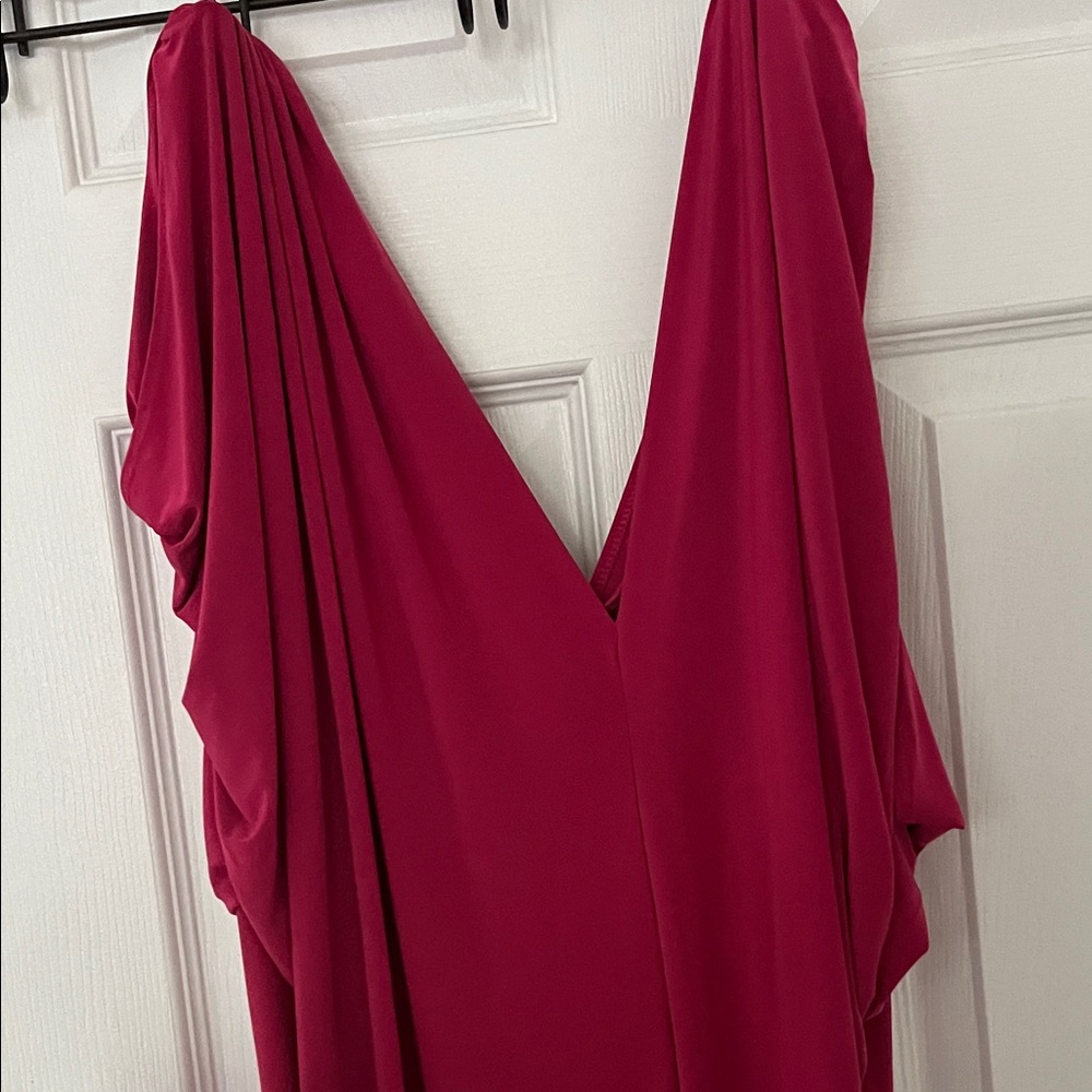 Elegant Pink Draped Women's Dress misa